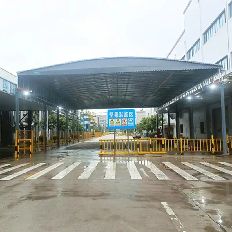 告别天气制约！电动伸缩雨棚成物流仓储升级新标配